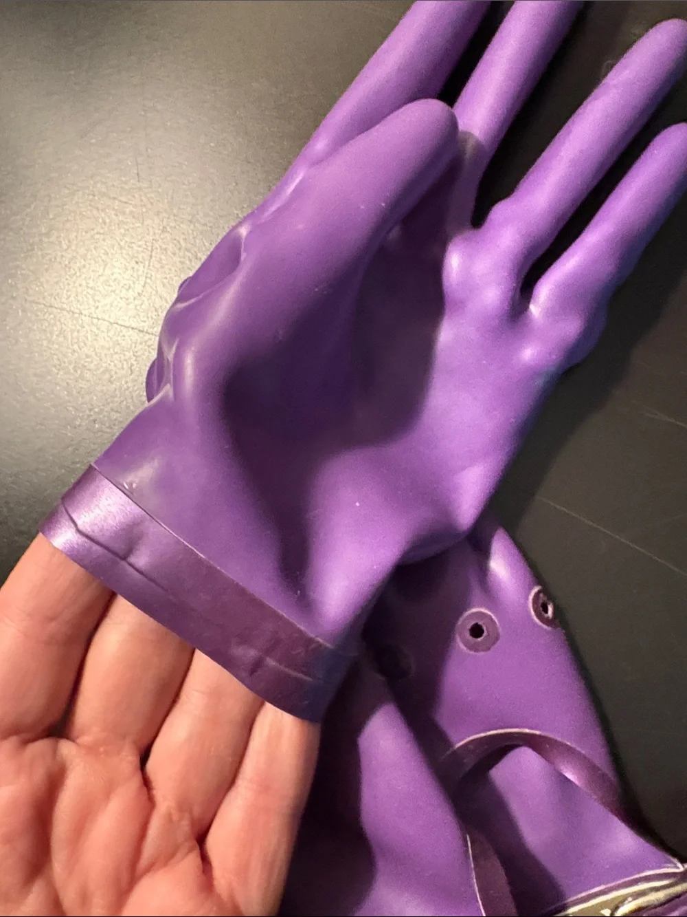 Purple Latex Moto Gloves with Adjustable Buckle Strap from VEX